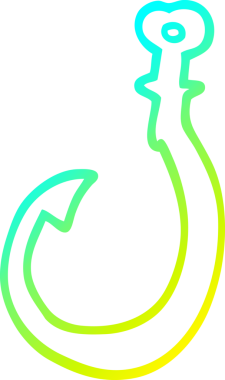 Bir insan tarafından çizilen karikatür kancasının soğuk gradyan çizgisi