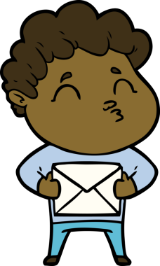 Çizgi film adamı somurtuyor Bir insan tarafından çizilmiş