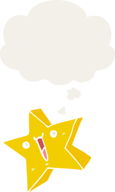 insan tarafından çizilmiş düşünce baloncuklu çizgi film mutlu yıldızı.