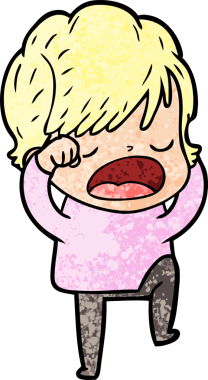 Bir insan tarafından çizilmiş bir karikatür kadın konuşuyor.