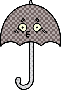 Bir insan tarafından çizilmiş bir şemsiye çizgi filmi.