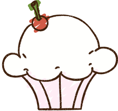 Bir insan tarafından çizilen Cupcake Tebeşiri