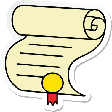 Bir insan tarafından çizilmiş şirin bir karikatürün çıkartması.