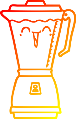 Bir insan tarafından çizilmiş karikatür yemek işlemcisinin sıcak çizgi çizimi