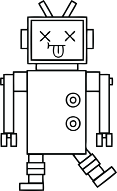 Bir insan tarafından çizilmiş robot çizimi