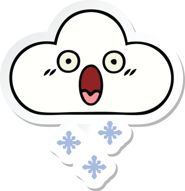 Bir insan tarafından çizilmiş şirin bir kar bulutunun çıkartması.