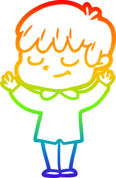 gökkuşağı gradyan çizgi çizimi bir insan tarafından çizilmiş mutlu bir çocuk