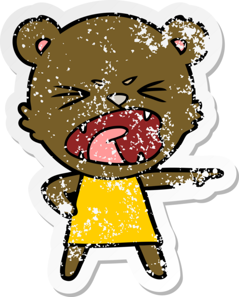 Kızgın bir çizgi film ayısının insan tarafından çizilmiş bağırışları.