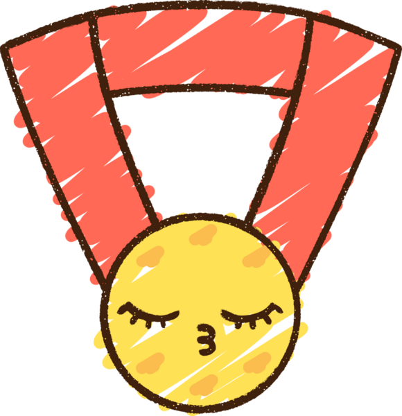 Bir insan tarafından çizilen Birincilik Tebeşiri