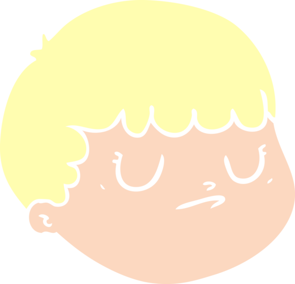 Bir insan tarafından çizilmiş düz renkli erkek yüzü