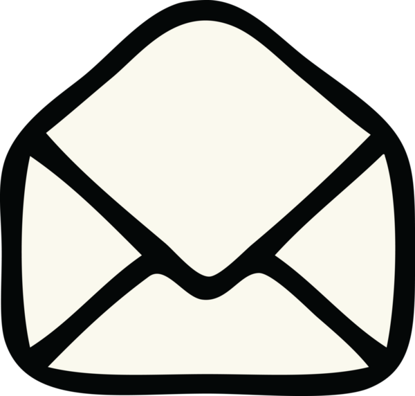 Bir insan tarafından çizilmiş kağıt bir zarfın sevimli karikatürü