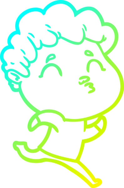 Bir insan tarafından çizilmiş soğuk çizgi film karakteri çizimi.