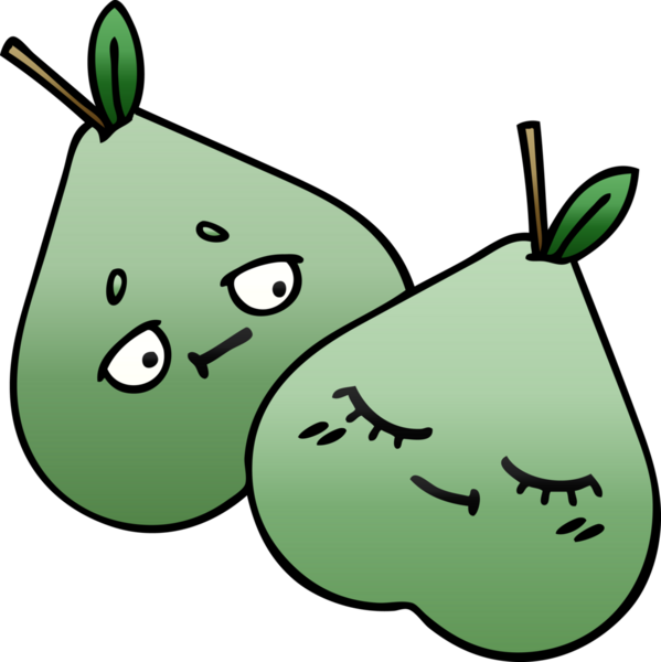 Bir insan tarafından çizilmiş yeşil armut renginde bir çizgi film.