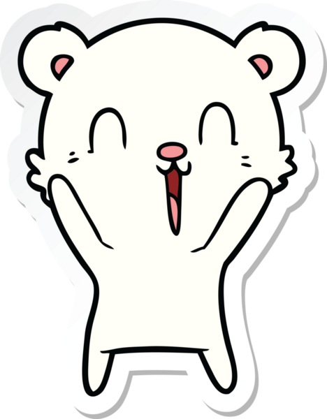 Bir insan tarafından çizilmiş mutlu bir kutup ayısının çıkartması.