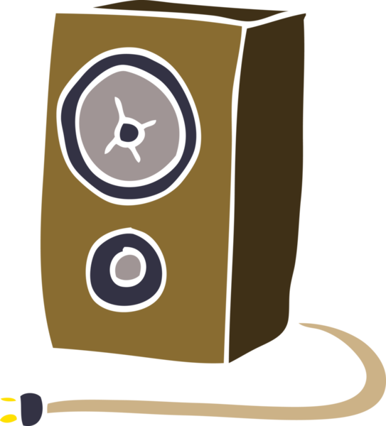 Bir insan tarafından çizilmiş eski ahşap hoparlörleri karala