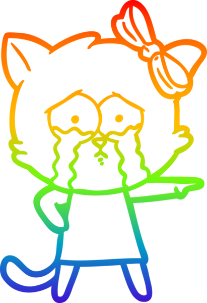 gökkuşağı gradyanı çizimi bir insan tarafından çizilmiş çizgi film kedisi