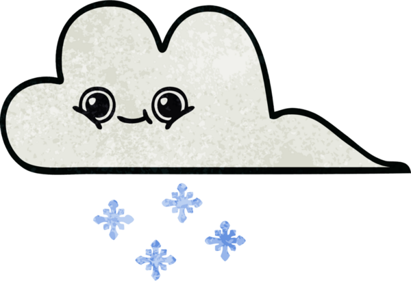 Bir insan tarafından çizilmiş bir kar bulutunun retro grunge dokusu