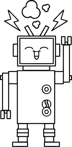 Bir insan tarafından çizilmiş robot çizimi