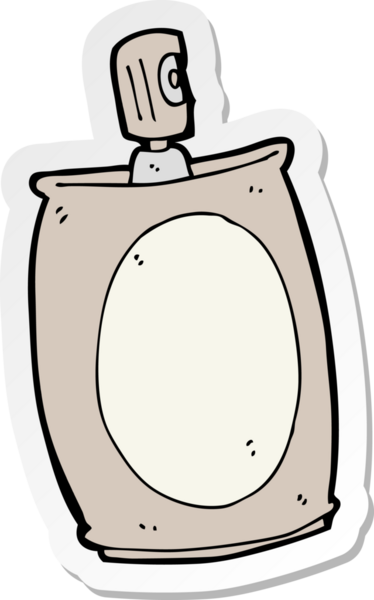 Bir insan tarafından çizilmiş çizgi film spreyinin çıkartması.