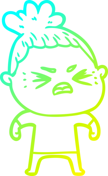 Bir insan tarafından çizilmiş kızgın bir karikatür çizimi.