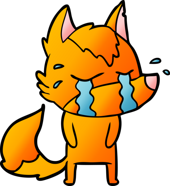 Bir insan tarafından çizilmiş tilki çizgi film karakteri