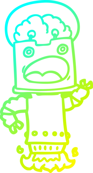 Bir insan tarafından çizilmiş soğuk gradyan robot çizimi