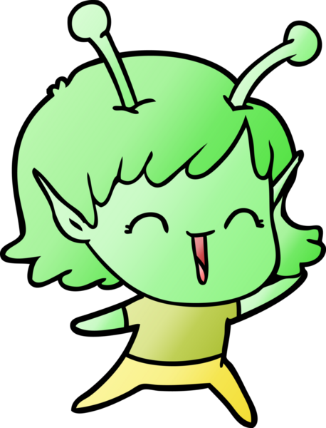 Bir insan tarafından çizilmiş uzaylı kız.