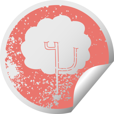 Bir insan tarafından çizilmiş sıkıntılı dairesel soyulan ilginç sembol ağacı.