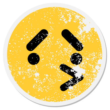 Bir insan tarafından çizilmiş basit endişeli kuş surat çemberi.