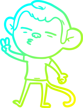 Bir insan tarafından çizilmiş şüpheli bir maymunun soğuk gradyan çizimi