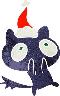 Bir insan tarafından çizilmiş kawaii kedisinin eski bir karikatürü.