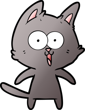 Bir insan tarafından çizilmiş komik çizgi film kedisi.