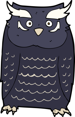 bir insan tarafından çizilmiş bir baykuş.