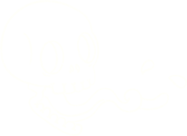 Bir insan tarafından çizilen iğrenç Kafatası Tebeşiri