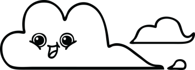 Bir insan tarafından çizilmiş bulutların çizgi çizimi