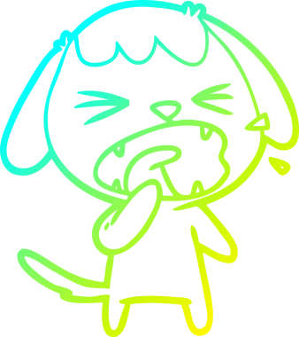 Bir insan tarafından çizilmiş şirin bir köpeğin soğuk gradyan çizimi