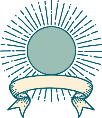 Bir insan tarafından çizilmiş geleneksel güneş dövmesi.