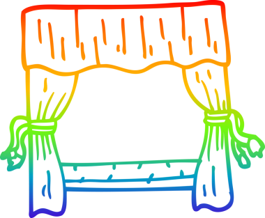 gökkuşağı gradyan çizgisi bir insan tarafından çizilmiş sahne perdeleri