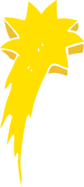 Bir insan tarafından çizilen kayan yıldız sembolünün düz renk çizimi