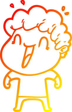 Bir insan tarafından çizilmiş mutlu bir adamın çizgi çizimi.