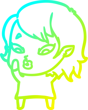 Soğuk gradyan çizgisi, bir insan tarafından çizilmiş şirin bir vampir kız çizgi filmi.