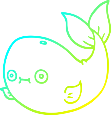 Bir insan tarafından çizilmiş karikatür balinası çizimi.