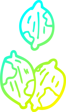 Bir insan tarafından çizilmiş kabuklu bir çizgi filmin soğuk gradyan çizimi.