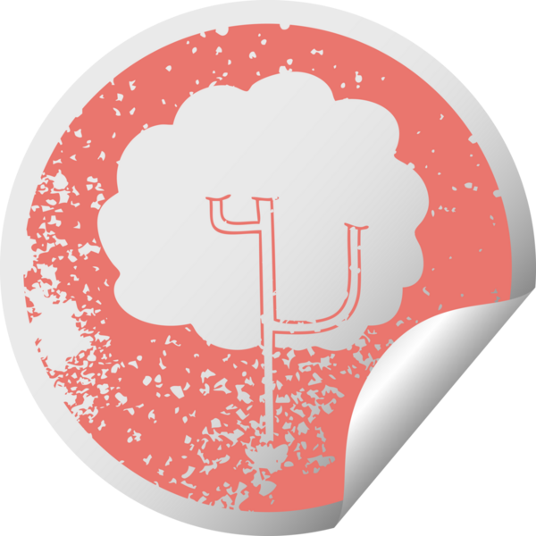 Bir insan tarafından çizilmiş sıkıntılı dairesel soyulan ilginç sembol ağacı.