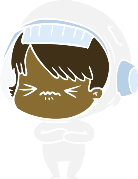 kızgın düz renkli çizgi film kızı bir insan tarafından çizilmiş.