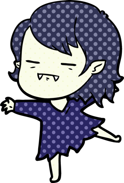 Bir insan tarafından çizilmiş ölümsüz vampir kız çizgi filmi.