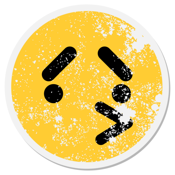 Bir insan tarafından çizilmiş basit endişeli kuş surat çemberi.