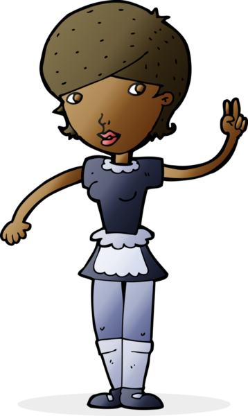 Çizgi film garsonu bir insan tarafından çizildi.