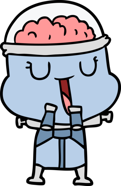 Bir insan tarafından çizilmiş mutlu çizgi film robotu