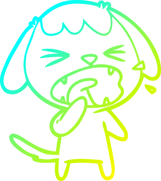 Bir insan tarafından çizilmiş şirin bir köpeğin soğuk gradyan çizimi